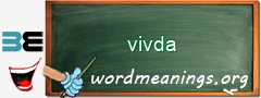 WordMeaning blackboard for vivda